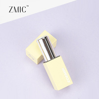 Étui à rouge à lèvres carré mat jaune 3-5g, tube à rouge à lèvres avec coupelle intérieure argentée 21mm, conteneur magnétique pour baume à lèvres, tubes vides pour baume à lèvres