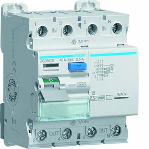 CGB640E Personalizzabile con Hagers RCCB 4P 40A tipo B 500mA 4 moduli - Product Image 1