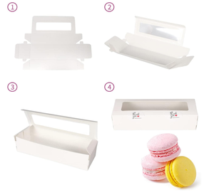 Boîtes à macarons marron OEM ODM avec pelliculage mat, revêtement UV, gaufrage, matériaux recyclés pour 5-7 macarons, 60 autocollants, pour la pâtisserie maison DIY - Product Image 2