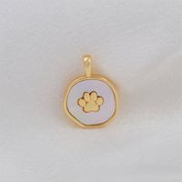 YEHHY Aksesori Liontin DIY Berbentuk Jejak Kaki Unik dengan Cangkang Alami, Aksesori Liontin Kalung Cakar Kucing Anjing Beruang yang Lucu
