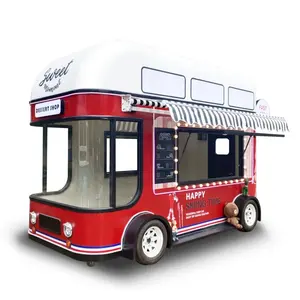 Snack Vending Van Coffee Cart Trailer Electric Food Truck Black Mobile Coffee Carts