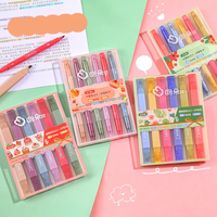 6 pièces stylo Fluorescent à double pointe belle fleur parfumée Pastel surligneur marqueurs Kawaii Art dessin griffonnage stylo