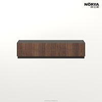 Meuble TV bas minimaliste NORYA, console multimédia en bois massif, meuble de rangement moderne pour salon, meuble en bois