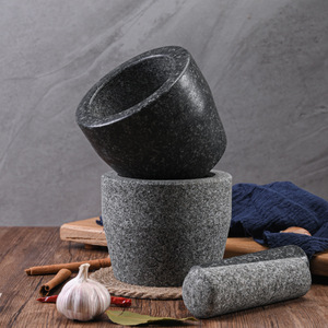 Stone Mortar And Pestle Garlic Grinder Herb Spice Tool Manual Durable Hand Wash Only - Product Image 3