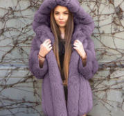 Luxe hiver femmes rose fausse fourrure de renard manteau à capuche femme moelleux artificiel fourrure de vison veste fermeture éclair vêtements d'extérieur <span class=keywords><strong>flocage</strong></span> Cardigan - Product Image 5