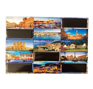 Imán de <span class=keywords><strong>nevera</strong></span> rectangular de metal de Italia, foto redonda de hojalata con <span class=keywords><strong>imanes</strong></span> de goma, regalo de recuerdo de sublimación estadounidense, 5.5*8cm 2.5*3.5 pulgadas - Product Image 1