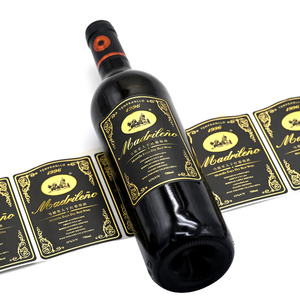 Tùy Chỉnh Kết Cấu Ưa Thích Giấy Chai Rượu Vang Nhãn Dán Vàng Dập Dính Vàng Lá Rượu Vang Đỏ Bao Bì Chai Nhãn Dán Nhãn - Product Image 2