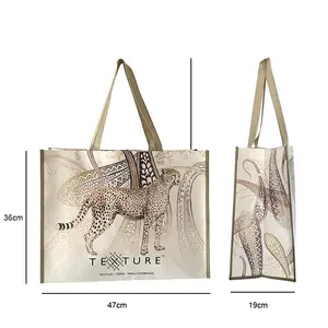 卸売プロモーションカスタム再利用可能リサイクル可能耐久性不織布ショッピングバッグ印刷付き