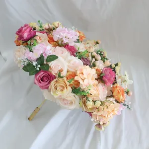 D1106 INS Diskon Besar Kustom Bunga Palsu Pengantin Payung Bunga Buatan Bunga Pengantin Pernikahan Bunga Payung