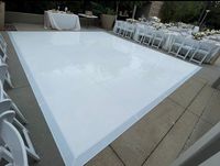 Piste de danse en acrylique blanc, design vintage moderne, assemblage portable, taille personnalisée, scène pour événements extérieurs et fêtes