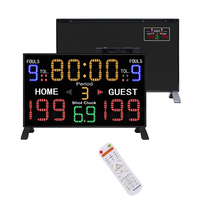 Papan Skor Digital Bola Basket YIZHI Layar LED Dua Sisi Multisport Penghitung Skor Baterai Isi Ulang dengan Remote