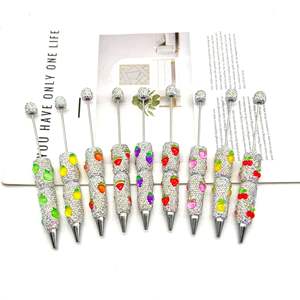 2025 bricolage personnalisé étudiant cadeau fruits Orange fraise arc-en-ciel strass incrustation perle stylo bijoux résultats composants - Product Image 1