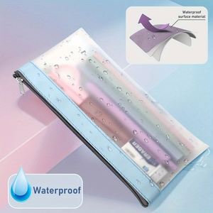 Étui à crayons en TPU translucide givré - Pochette à stylos étanche avec fermeture éclair pour l'école et le bureau, organiseur de stylos fin pour offrir en cadeau - Product Image 5