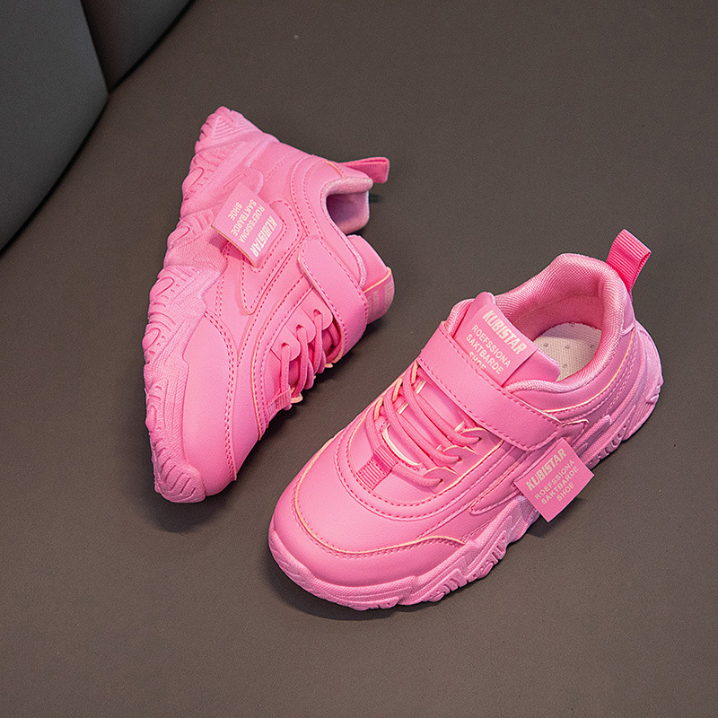 Rose red leather soft sole