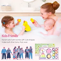 Lot de 12 bulles arc-en-ciel de forme mignonne coffret cadeau de bombes de bain effervescentes faites à la main avec