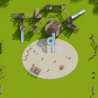 Aire de jeux d'aventure pour enfants sur le thème du château Moetry, en plein air, avec un grand toboggan en acier inoxydable pour parc d'attractions, complexe hôtelier, camping