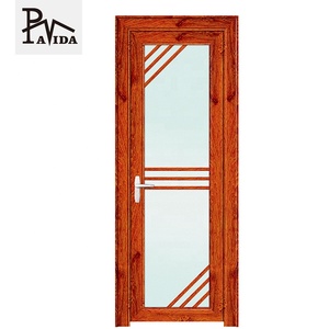 Nouvelle <span class=keywords><strong>porte</strong></span> <span class=keywords><strong>intérieure</strong></span> battante en verre trempé en aluminium à cadre étroit de conception simple pour les toilettes - Product Image 4