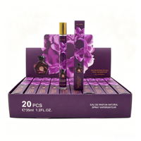 Parfum pour femme de luxe en format voyage 35 ml, style rose, 20 pièces par boîte, parfum en spray longue durée, utilisation quotidienne