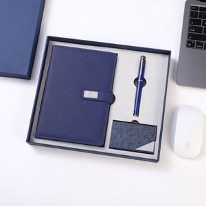 Business Style A5 Diary Notebook Gift Set Traveler's Planner USB Card Holder Leather Cover School <b>Journal</b> Low MOQ Corporate - Product Image 3