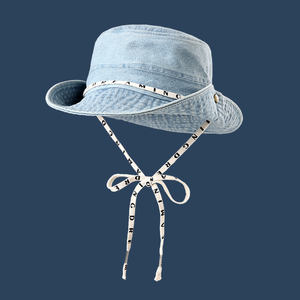 Activités de plein air <span class=keywords><strong>camping</strong></span> voyage crème solaire large bord Cowboy Cap Young Ladies Fashion Bucket Hat for Women - Product Image 2