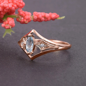 Anello Aperto a V con Effetto Marquise, Stile Classico a Rombo, Fascia alla Moda per Feste e Outfit Quotidiani - Product Image 4