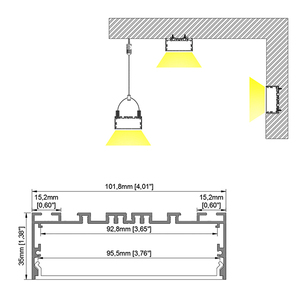 10035b hình vuông rộng LED nhôm giữ kênh cho LED Strip thanh ánh sáng - Product Image 3