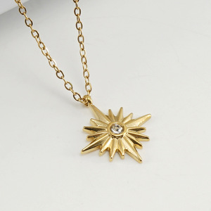 ZOGXIN Eight Pointed Star Pendant Necklace 18K Gold Plated Titanium Steel Clavicle Chain Women's Jewelry Gift - Product Image 2