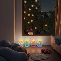 Lampe de nuit LED moderne W032 en forme de poussin Kawaii, rechargeable, en ABS, veilleuse minimaliste en forme d'œuf pour chambre à coucher, avec interrupteur à brancher, 6000K