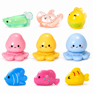 Figurines d'animaux miniatures en résine en gros : poissons, poulpes, décorations d'aquarium pour jardins féeriques, miniatures, artisanat DIY, ornements - Product Image 1