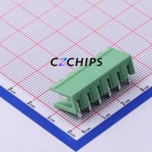 XY2500R-A-5.00-6P Plug-in Terminal Block Bent Lead Through Hole,P=5mm Connector Board-to-Board / Socket - Open 1x6P 5mm Green - Product Image 2
