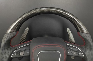 Volant sport en fibre de carbone et cuir personnalisable en couleur et surpiqûres pour <span class=keywords><strong>Audi</strong></span> A3/A4/A5/A6/Q3/Q5/Q7/R8/B8/TT - Product Image 4