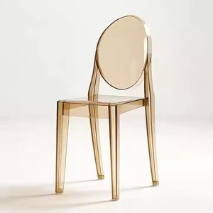 Silla de Hotel Comercial de Resina Acrílica Transparente Apilable de Diseño Moderno para Exteriores, Resistente al Agua - Product Image 1
