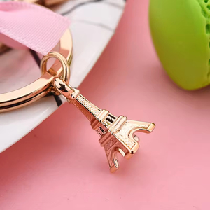 Nouveau Porte-clés Gâteau Macaron avec Tour Eiffel, Accessoire de Mode pour Clés de Voiture et Breloque de Sac pour Femme, Bijou Cadeau - Product Image 4
