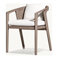 Chaises et ensemble de salle à manger en teck et rotin imperméables pour l'extérieur, pour terrasse, patio, jardins, maisons d'hôtes, villas