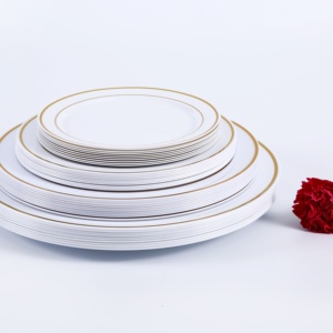 4 size elegant disposable plastic plates for wedding