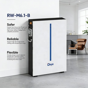 Batterie lithium LiFePO4 Deye 6,14 kWh 51,2 V à montage mural, cycle profond, max. 32 unités en parallèle pour système solaire domestique - Product Image 5
