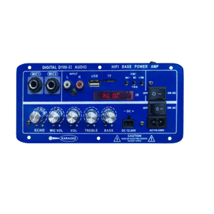 Amplificateur de voiture mono SZM D100-II 100W double alimentation AC110/240V DC12/24V FM USB TF avec écran, microphone et télécommande pour Bluetooth 5.0 - Product Image 4