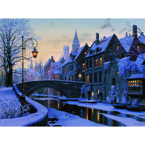 Toile murale à led art mural de noël imprime paysage <span class=keywords><strong>d</strong></span>'<span class=keywords><strong>hiver</strong></span> photos illuminées cadre pour <span class=keywords><strong>d</strong></span>écoration murale peinture de chambre - Product Image 3