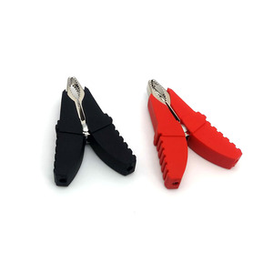 65 мм 5 А электрические пластиковые медные покрытые автомобильные резиновые красные и черные зажимы типа «крокодил»