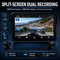 Pantalla de navegación inalámbrica Bestsonic de 6 pulgadas con conexión automática para iPhone y Android. Disfruta de mapas, música, llamadas. Pantalla impermeable para ciclismo.