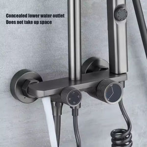 Juego <span class=keywords><strong>de</strong></span> <span class=keywords><strong>Ducha</strong></span> <span class=keywords><strong>de</strong></span> Latón <span class=keywords><strong>de</strong></span> Alta Presión Multifuncional Moderno Color Gris Pistola <span class=keywords><strong>de</strong></span> Tiktok, Venta al por Mayor <span class=keywords><strong>de</strong></span> Fábrica - Product Image 3