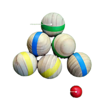 Jeux de sports familiaux avec logo personnalisé Pallino Boules Meshbag/CarryBag 60-75mm Boules de pétanque en bois emballées dans des ensembles de 6 pièces/8 pièces