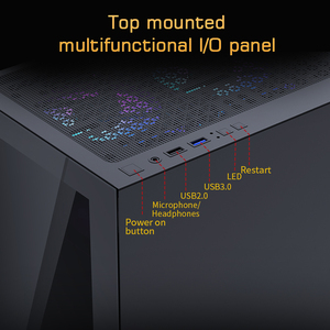 Lovinglcool PC Trường Hợp Giữa Tháp Matx Chơi Game Trường Hợp Máy Tính Với Cao Lưu Lượng Đục Lỗ Tempered Glass Mặt Trước/Side Bảng Điều Chỉnh Gamer Trường Hợp - Product Image 4