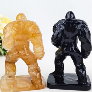 Statue d'animal en <span class=keywords><strong>cristal</strong></span> matériau mixte naturel statue d'ornement de gorille debout pour la décoration de la maison - Product Image 3