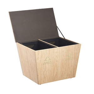 Tốt nhất bán 2-ngăn da khách sạn phòng khách chất thải bin giấy giỏ Thùng rác cho bụi và rác thải lưu trữ - Product Image 6