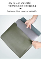 Vente en gros de sacoche étanche en cuir Pu pour ordinateur portable avec support mallette pour ordinateur portable pour Macbook