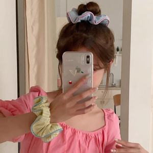 Elastico per capelli Sweet <span class=keywords><strong>Cream</strong></span> Colon Summer Scrunchies coreano a righe con orsetto, elastico per coda di cavallo alta, Mori Girl, elastico grande a sfera - Product Image 2