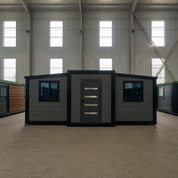 Bâtiment de bureau modulaire en conteneurs, maison préfabriquée extensible en conteneurs, maisons pliantes extérieures de 40 pieds et 20 pieds, vente en gros