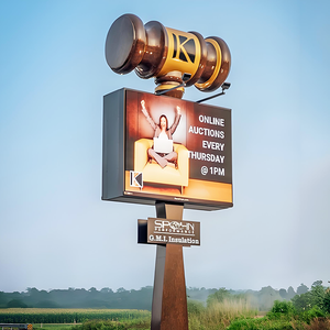 Panneau publicitaire extérieur 3D personnalisé en aluminium avec LED, multi-unités, rétroéclairé, étanche, en forme de pylône - Product Image 6