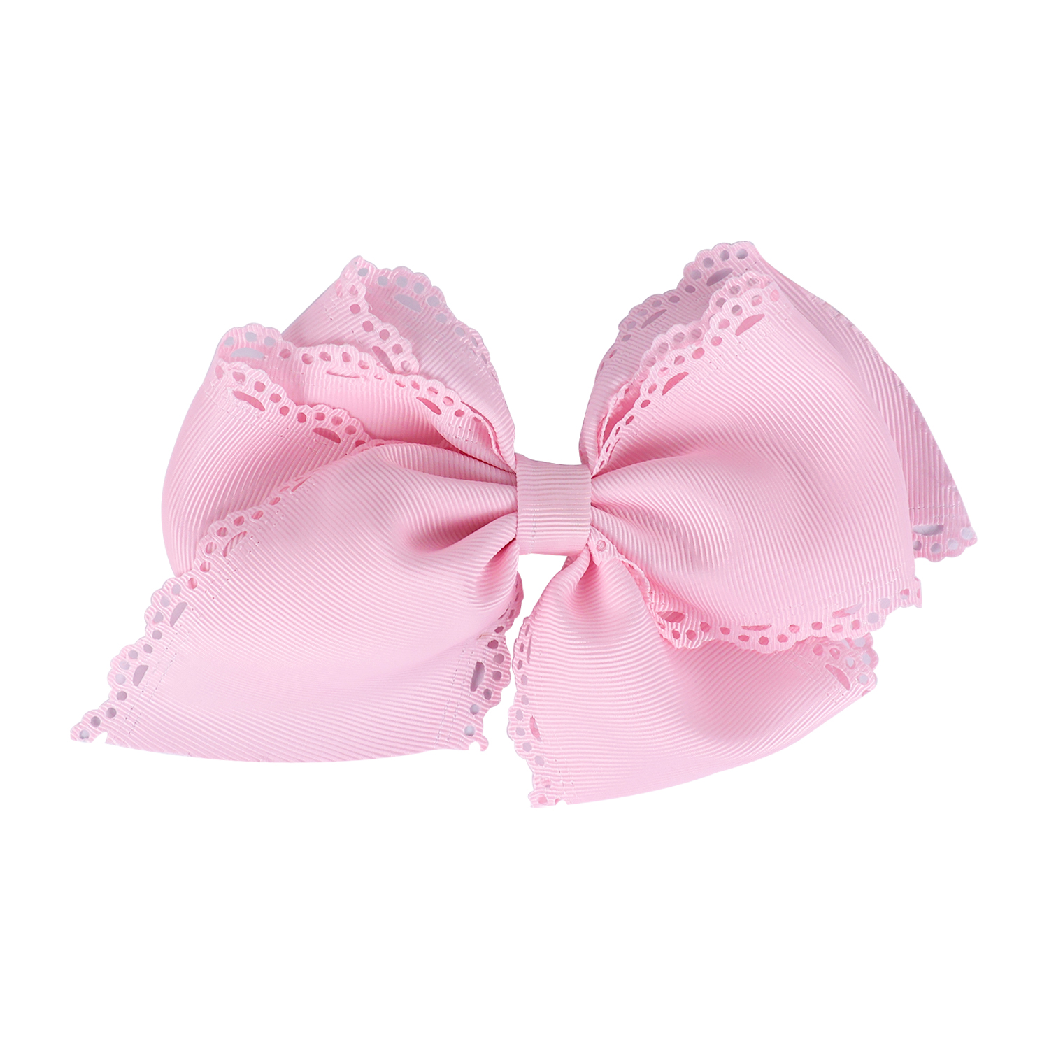 Handmade Boutique Baby Hair Accessories Hair Bow Classic Solid Scalloped Lace Wreath Holiday Decoration Grosgrain Gift Ribbon
